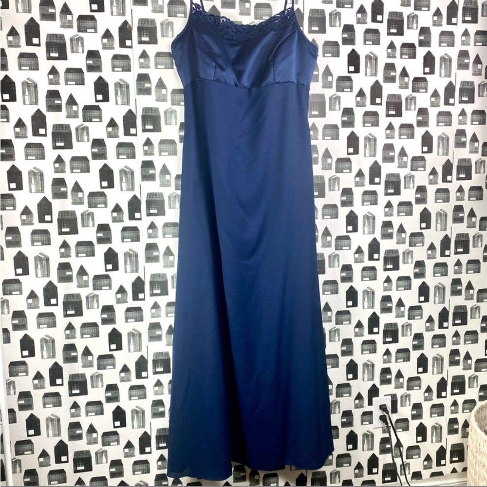 Alfred Angelo Spaghetti Strap Bridesmaid Wedding Dress Navy Blue